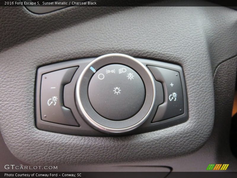 Sunset Metallic / Charcoal Black 2016 Ford Escape S
