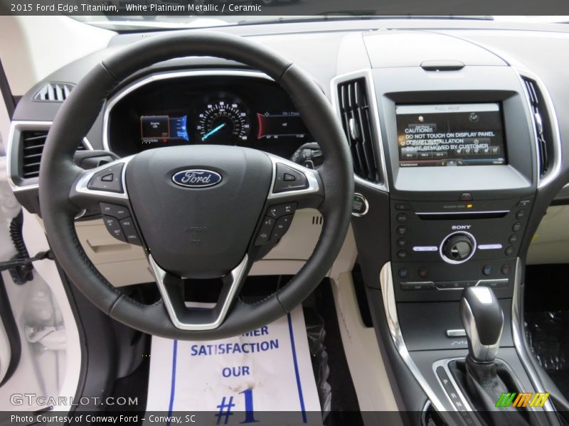 White Platinum Metallic / Ceramic 2015 Ford Edge Titanium