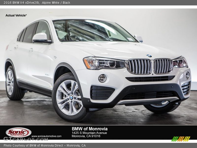 Alpine White / Black 2016 BMW X4 xDrive28i