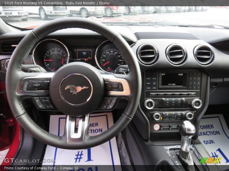 Ruby Red Metallic / Ebony 2016 Ford Mustang V6 Convertible