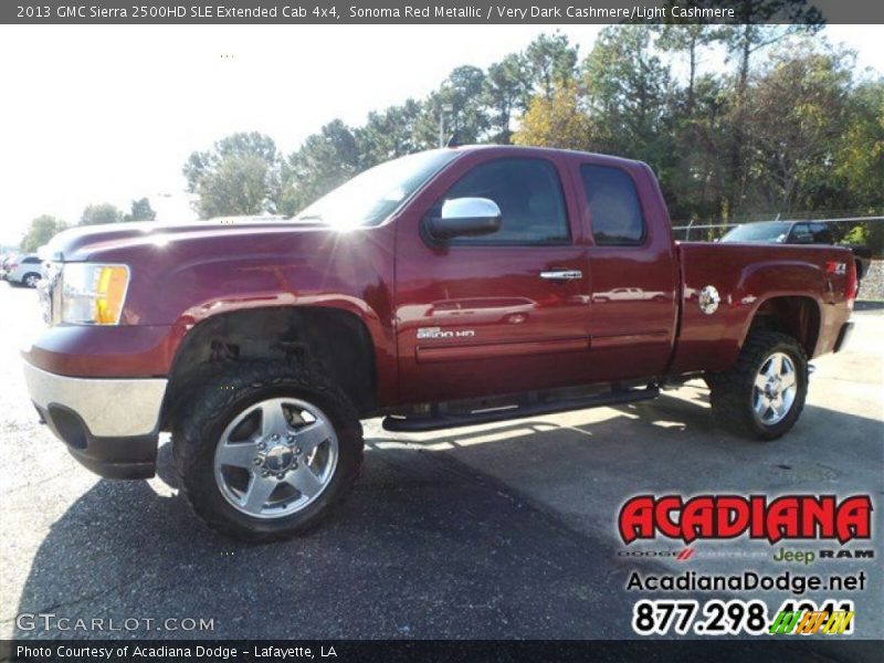 Sonoma Red Metallic / Very Dark Cashmere/Light Cashmere 2013 GMC Sierra 2500HD SLE Extended Cab 4x4