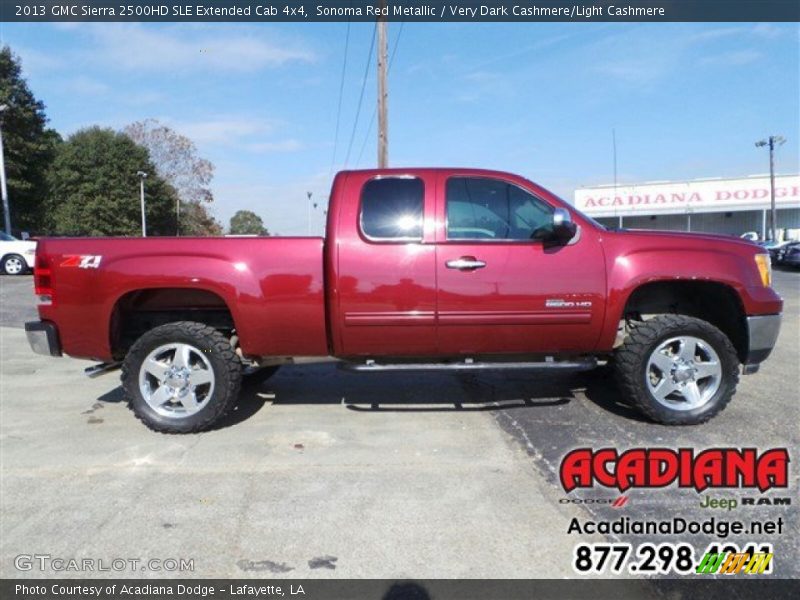 Sonoma Red Metallic / Very Dark Cashmere/Light Cashmere 2013 GMC Sierra 2500HD SLE Extended Cab 4x4