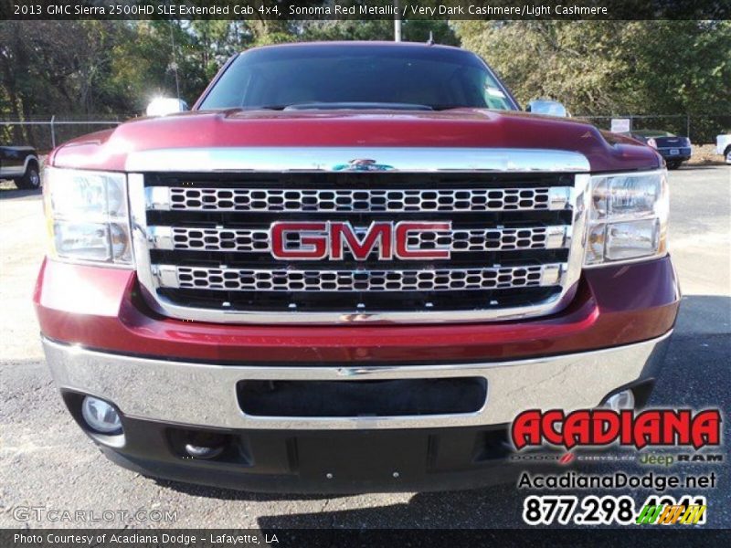 Sonoma Red Metallic / Very Dark Cashmere/Light Cashmere 2013 GMC Sierra 2500HD SLE Extended Cab 4x4