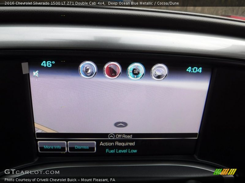 Deep Ocean Blue Metallic / Cocoa/Dune 2016 Chevrolet Silverado 1500 LT Z71 Double Cab 4x4