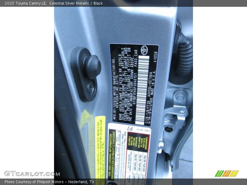 Celestial Silver Metallic / Black 2015 Toyota Camry LE