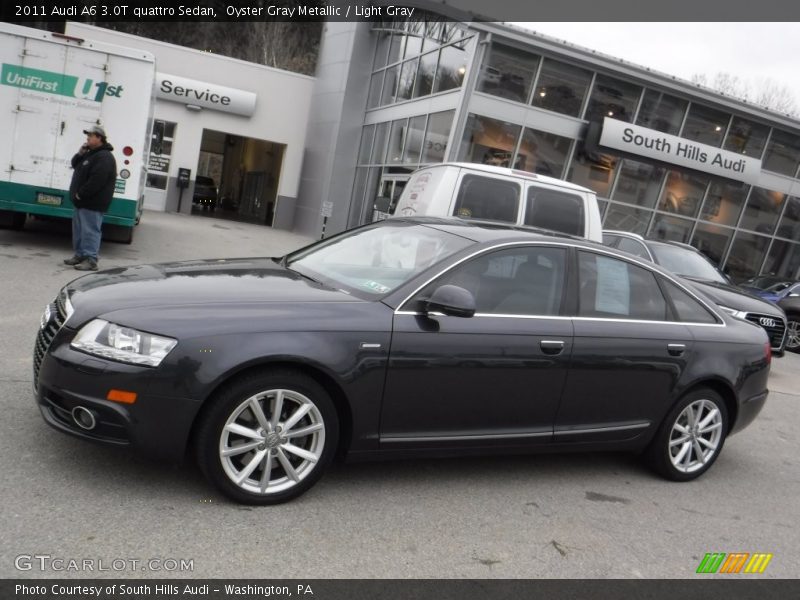 Oyster Gray Metallic / Light Gray 2011 Audi A6 3.0T quattro Sedan