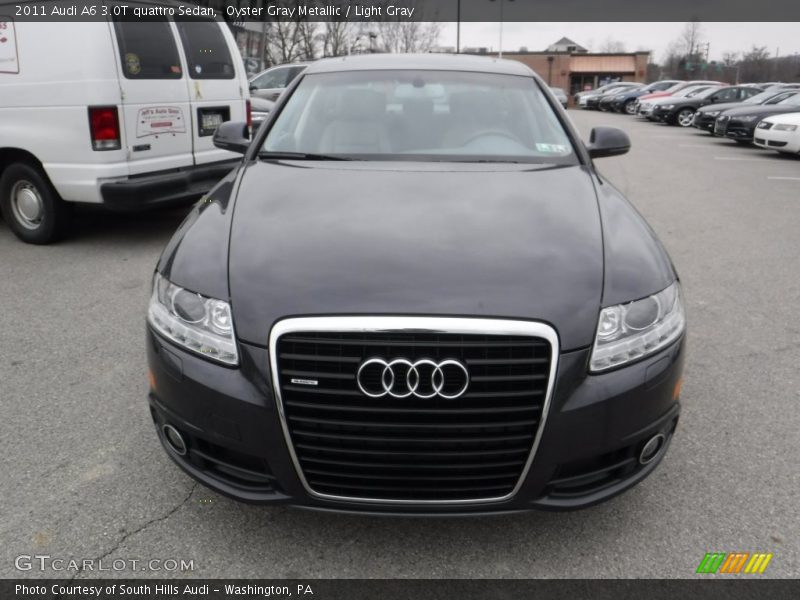 Oyster Gray Metallic / Light Gray 2011 Audi A6 3.0T quattro Sedan