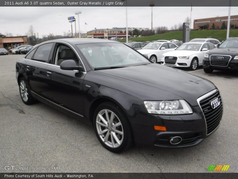 Oyster Gray Metallic / Light Gray 2011 Audi A6 3.0T quattro Sedan