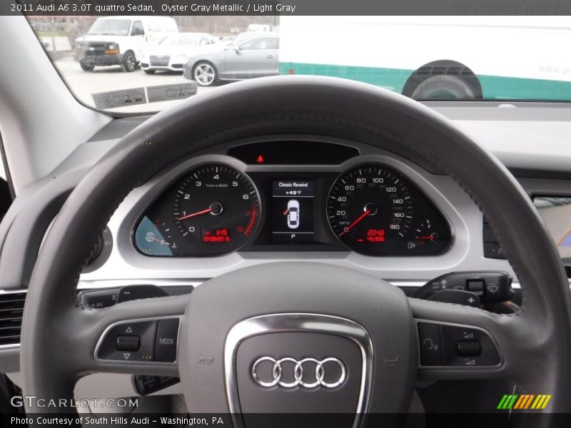 Oyster Gray Metallic / Light Gray 2011 Audi A6 3.0T quattro Sedan