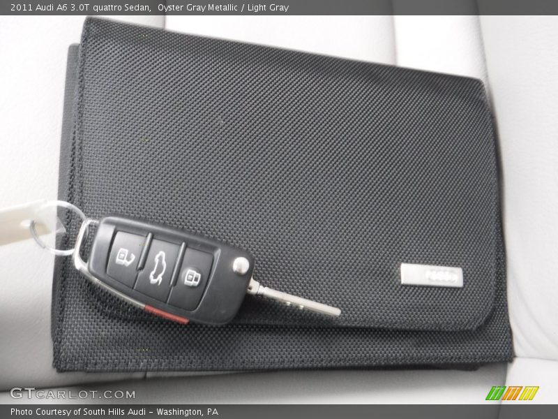 Oyster Gray Metallic / Light Gray 2011 Audi A6 3.0T quattro Sedan