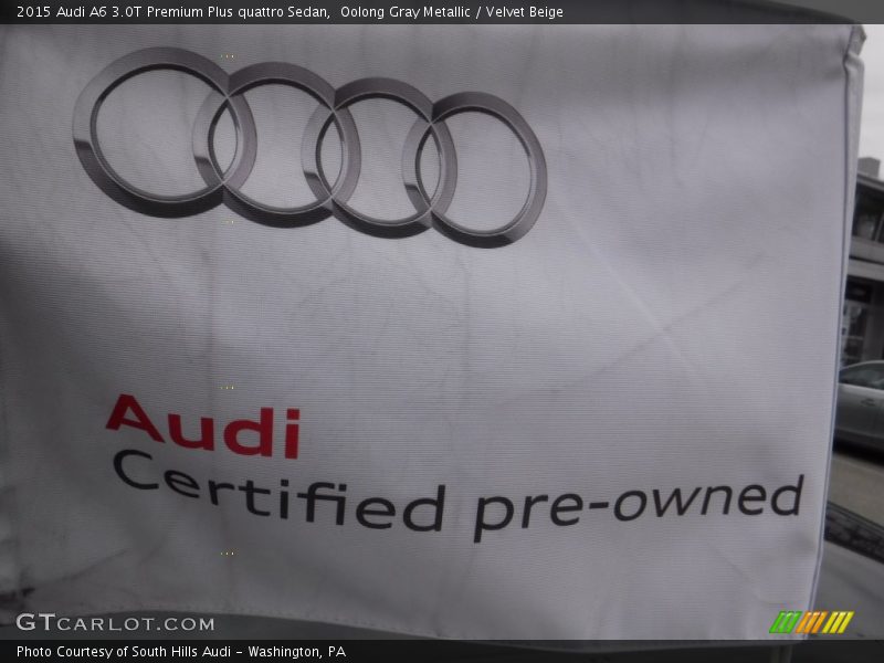 Oolong Gray Metallic / Velvet Beige 2015 Audi A6 3.0T Premium Plus quattro Sedan