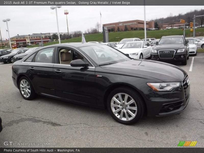 Oolong Gray Metallic / Velvet Beige 2015 Audi A6 3.0T Premium Plus quattro Sedan