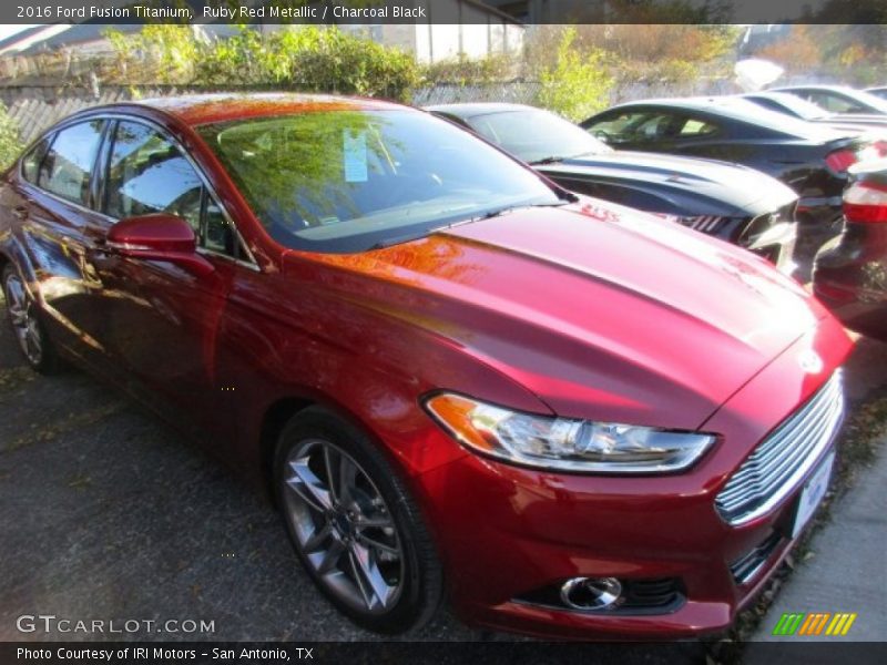 Ruby Red Metallic / Charcoal Black 2016 Ford Fusion Titanium