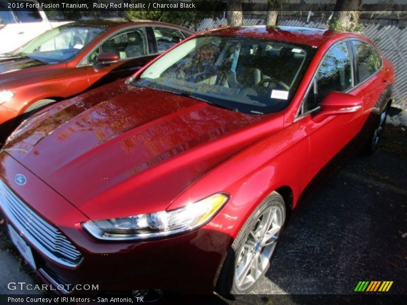 Ruby Red Metallic / Charcoal Black 2016 Ford Fusion Titanium