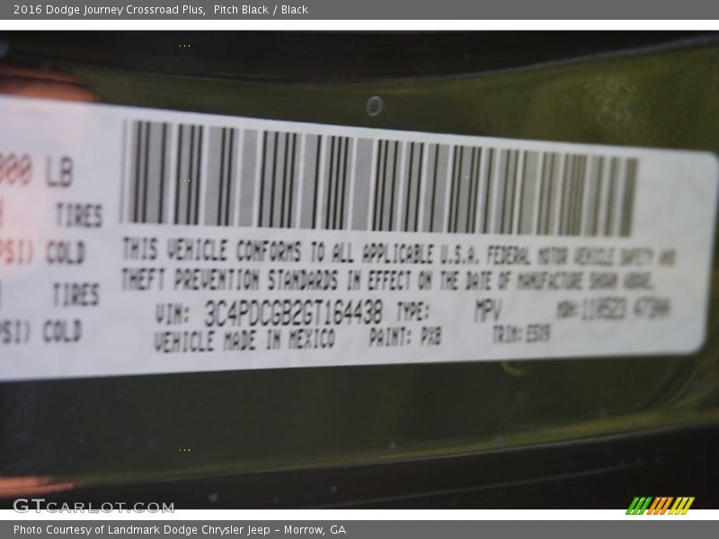 Pitch Black / Black 2016 Dodge Journey Crossroad Plus