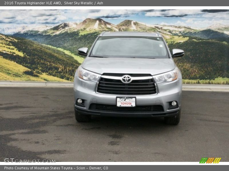 Silver Sky Metallic / Ash 2016 Toyota Highlander XLE AWD