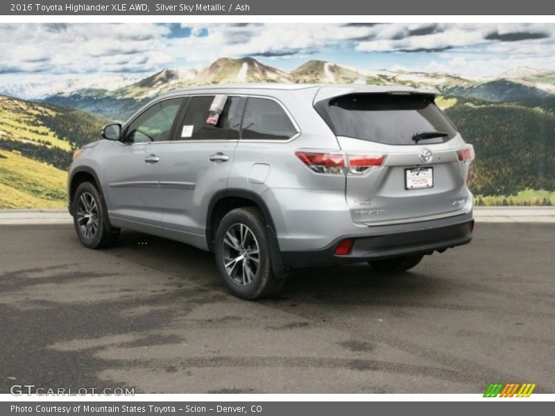 Silver Sky Metallic / Ash 2016 Toyota Highlander XLE AWD