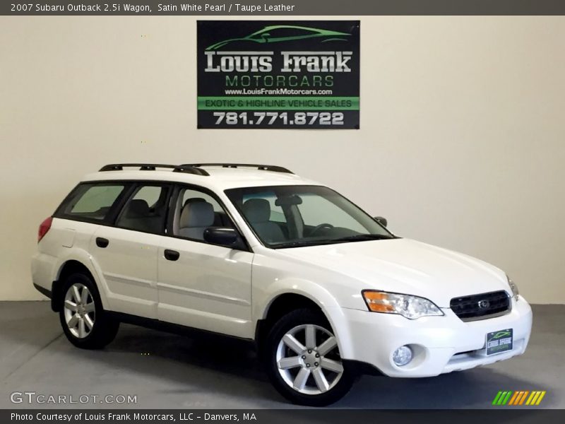 Satin White Pearl / Taupe Leather 2007 Subaru Outback 2.5i Wagon