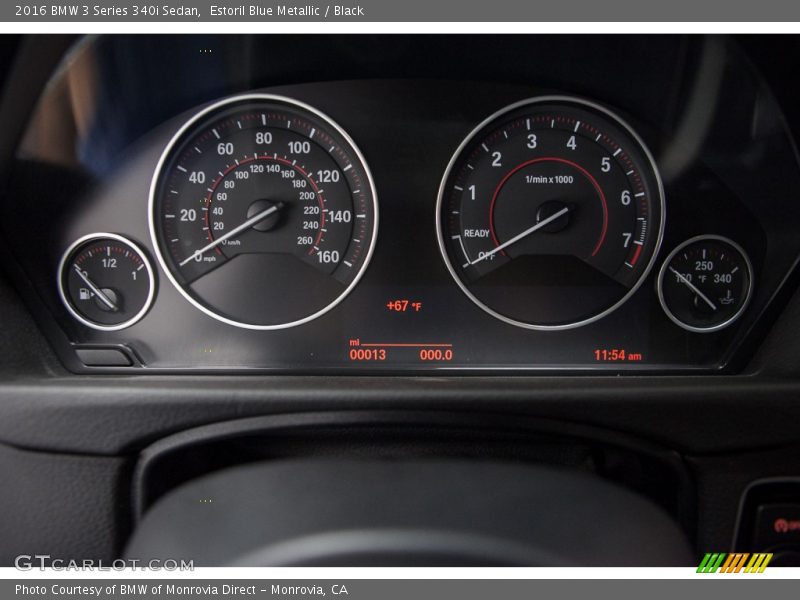 Estoril Blue Metallic / Black 2016 BMW 3 Series 340i Sedan