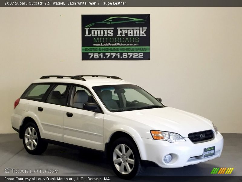 Satin White Pearl / Taupe Leather 2007 Subaru Outback 2.5i Wagon