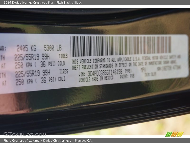 Pitch Black / Black 2016 Dodge Journey Crossroad Plus