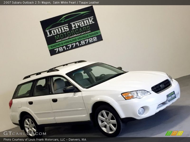 Satin White Pearl / Taupe Leather 2007 Subaru Outback 2.5i Wagon