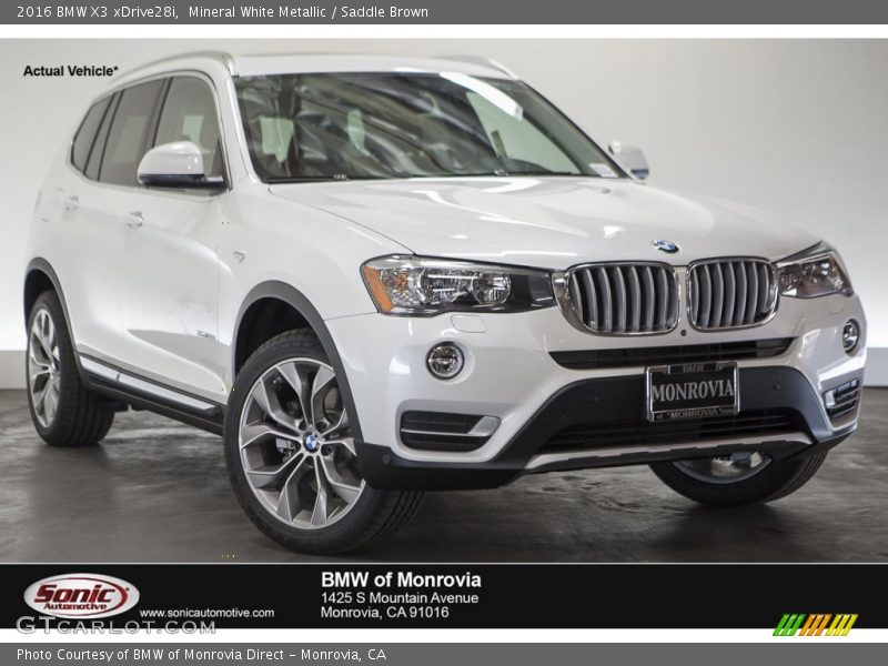 Mineral White Metallic / Saddle Brown 2016 BMW X3 xDrive28i