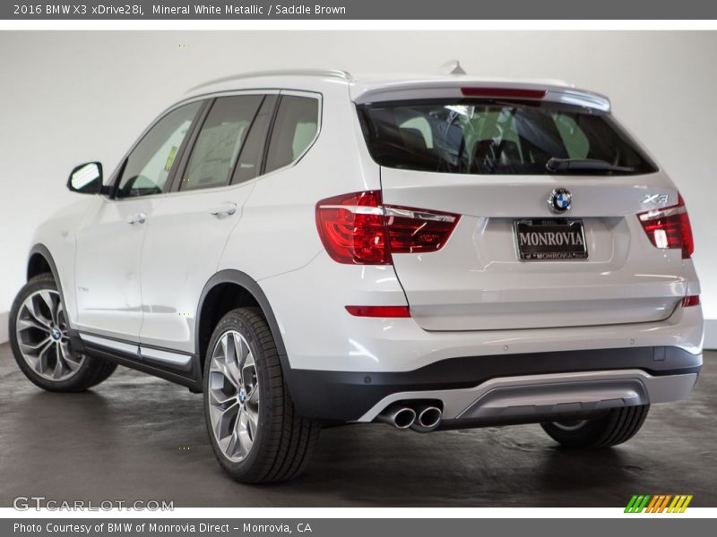 Mineral White Metallic / Saddle Brown 2016 BMW X3 xDrive28i