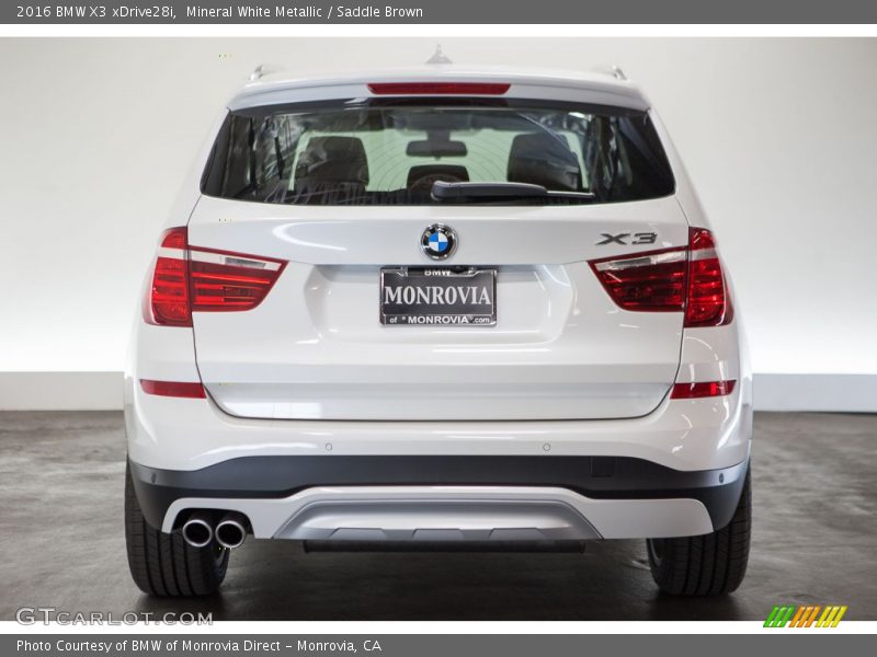 Mineral White Metallic / Saddle Brown 2016 BMW X3 xDrive28i