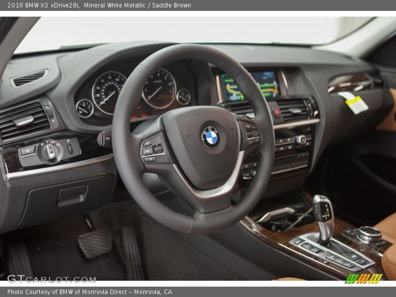 Mineral White Metallic / Saddle Brown 2016 BMW X3 xDrive28i