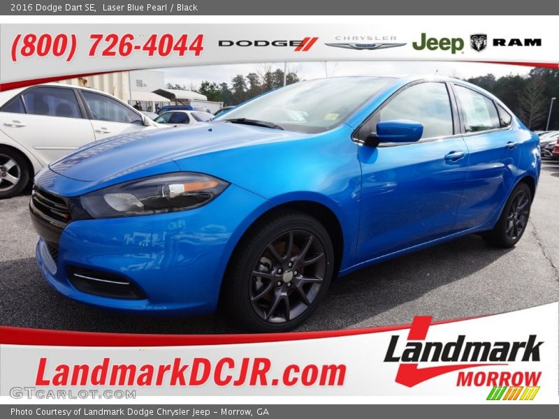 Laser Blue Pearl / Black 2016 Dodge Dart SE