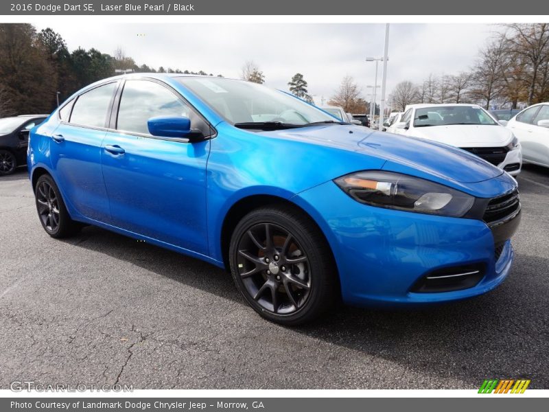 Laser Blue Pearl / Black 2016 Dodge Dart SE