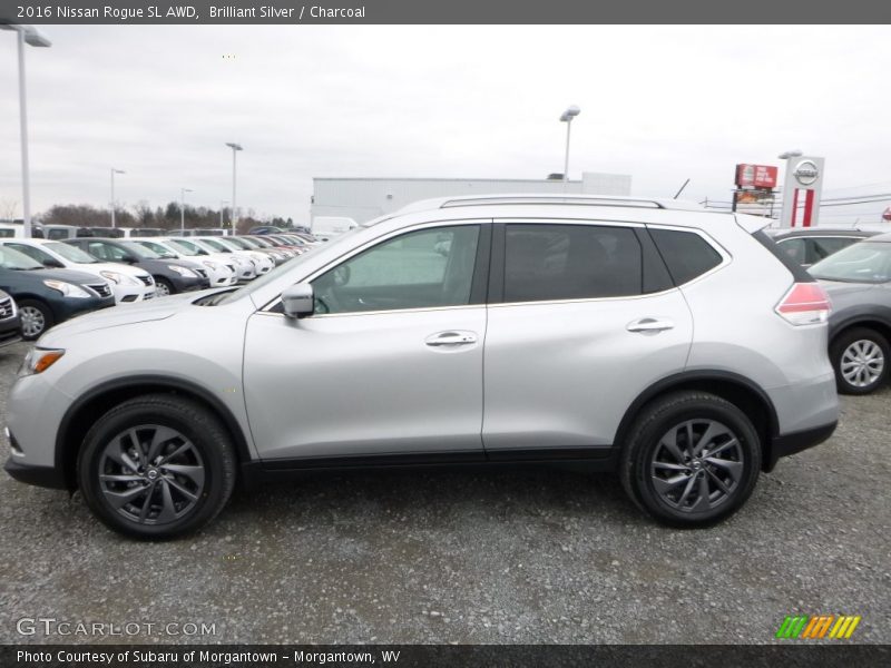 Brilliant Silver / Charcoal 2016 Nissan Rogue SL AWD