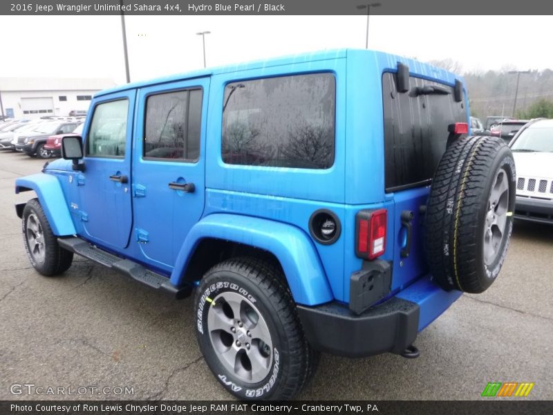 Hydro Blue Pearl / Black 2016 Jeep Wrangler Unlimited Sahara 4x4
