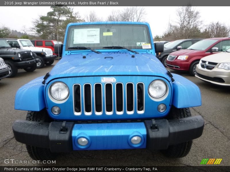 Hydro Blue Pearl / Black 2016 Jeep Wrangler Unlimited Sahara 4x4