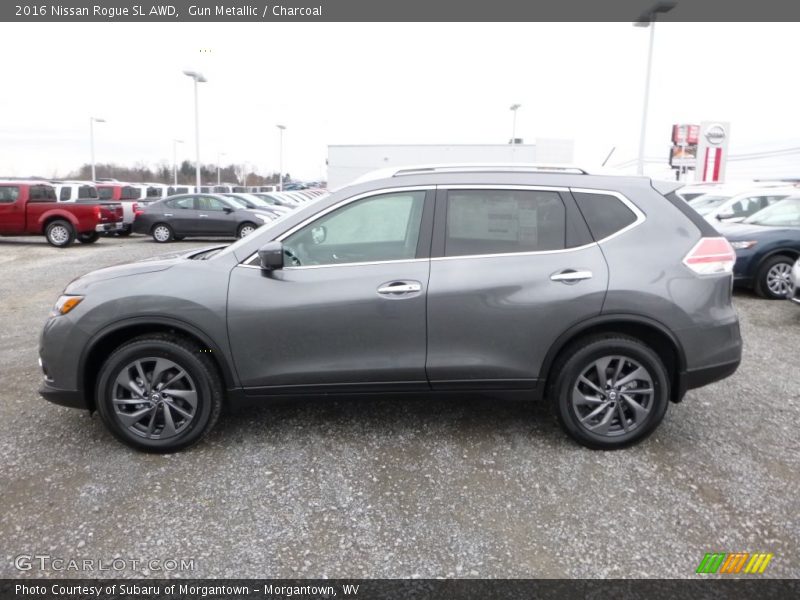 Gun Metallic / Charcoal 2016 Nissan Rogue SL AWD