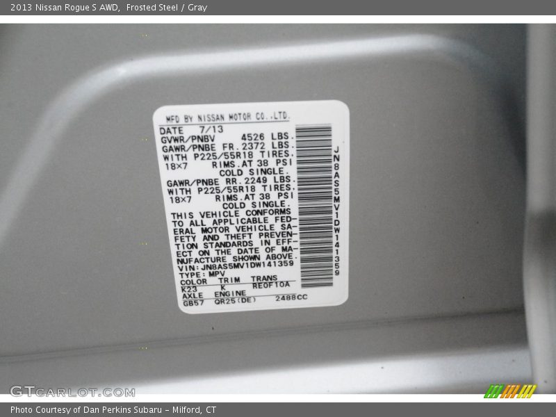 Frosted Steel / Gray 2013 Nissan Rogue S AWD