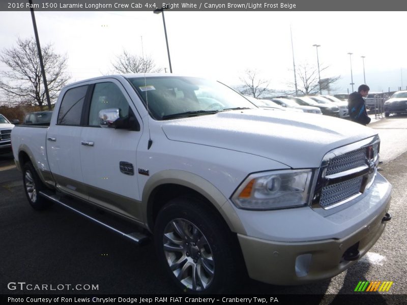 Bright White / Canyon Brown/Light Frost Beige 2016 Ram 1500 Laramie Longhorn Crew Cab 4x4