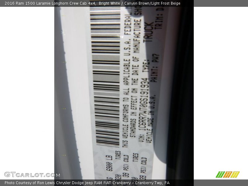 Bright White / Canyon Brown/Light Frost Beige 2016 Ram 1500 Laramie Longhorn Crew Cab 4x4