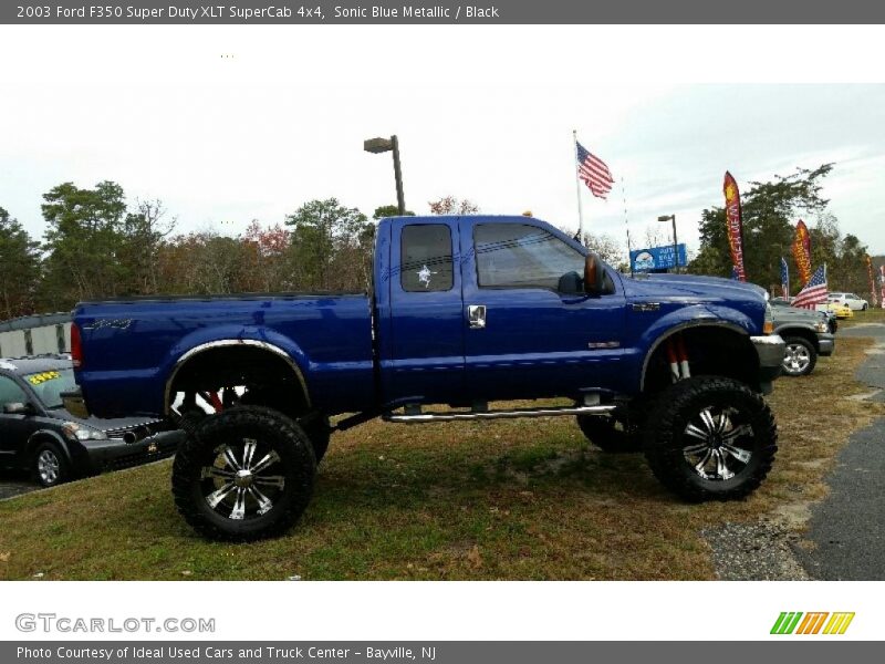 Sonic Blue Metallic / Black 2003 Ford F350 Super Duty XLT SuperCab 4x4