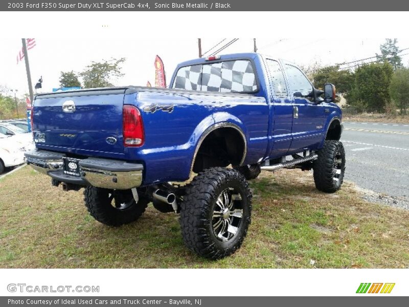 Sonic Blue Metallic / Black 2003 Ford F350 Super Duty XLT SuperCab 4x4