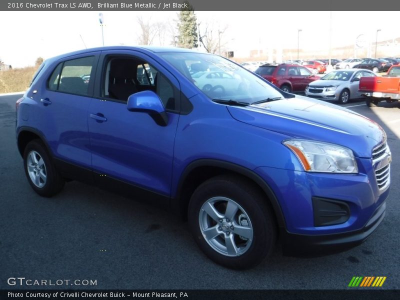 Brilliant Blue Metallic / Jet Black 2016 Chevrolet Trax LS AWD