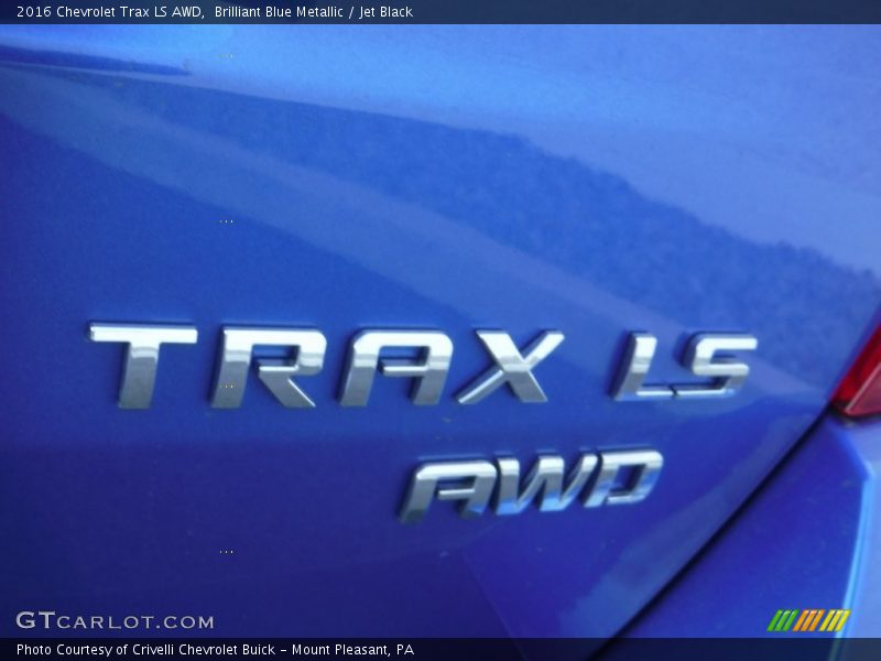 Brilliant Blue Metallic / Jet Black 2016 Chevrolet Trax LS AWD