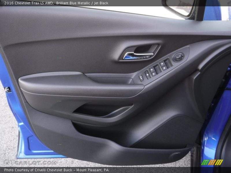 Brilliant Blue Metallic / Jet Black 2016 Chevrolet Trax LS AWD