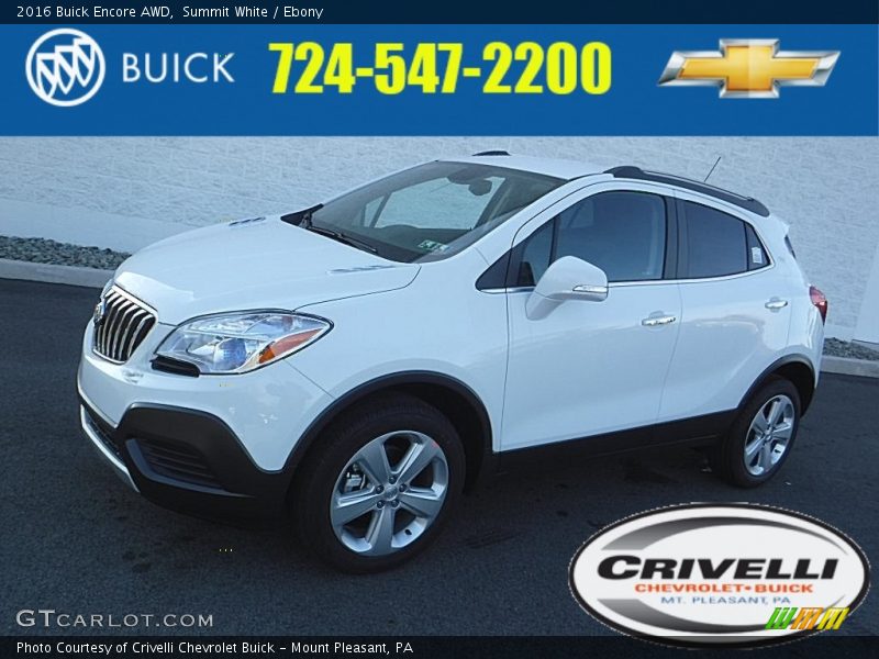 Summit White / Ebony 2016 Buick Encore AWD