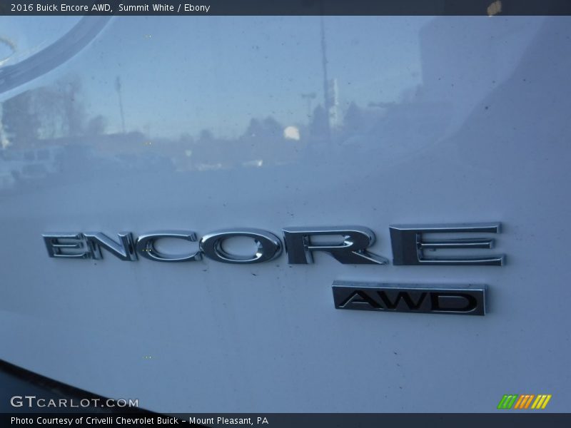 Summit White / Ebony 2016 Buick Encore AWD