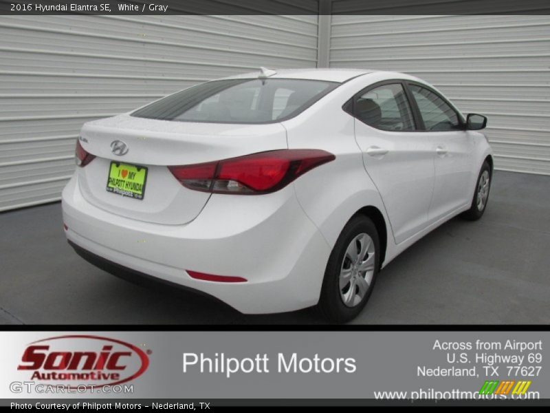 White / Gray 2016 Hyundai Elantra SE