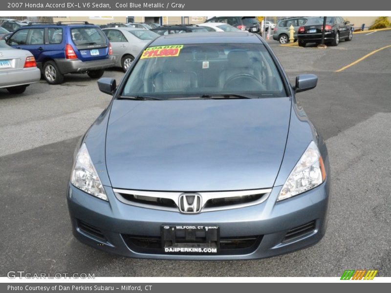Cool Blue Metallic / Gray 2007 Honda Accord EX-L V6 Sedan
