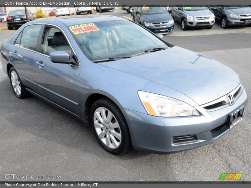 Cool Blue Metallic / Gray 2007 Honda Accord EX-L V6 Sedan