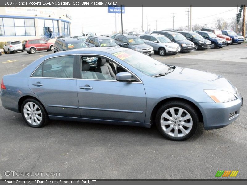 Cool Blue Metallic / Gray 2007 Honda Accord EX-L V6 Sedan